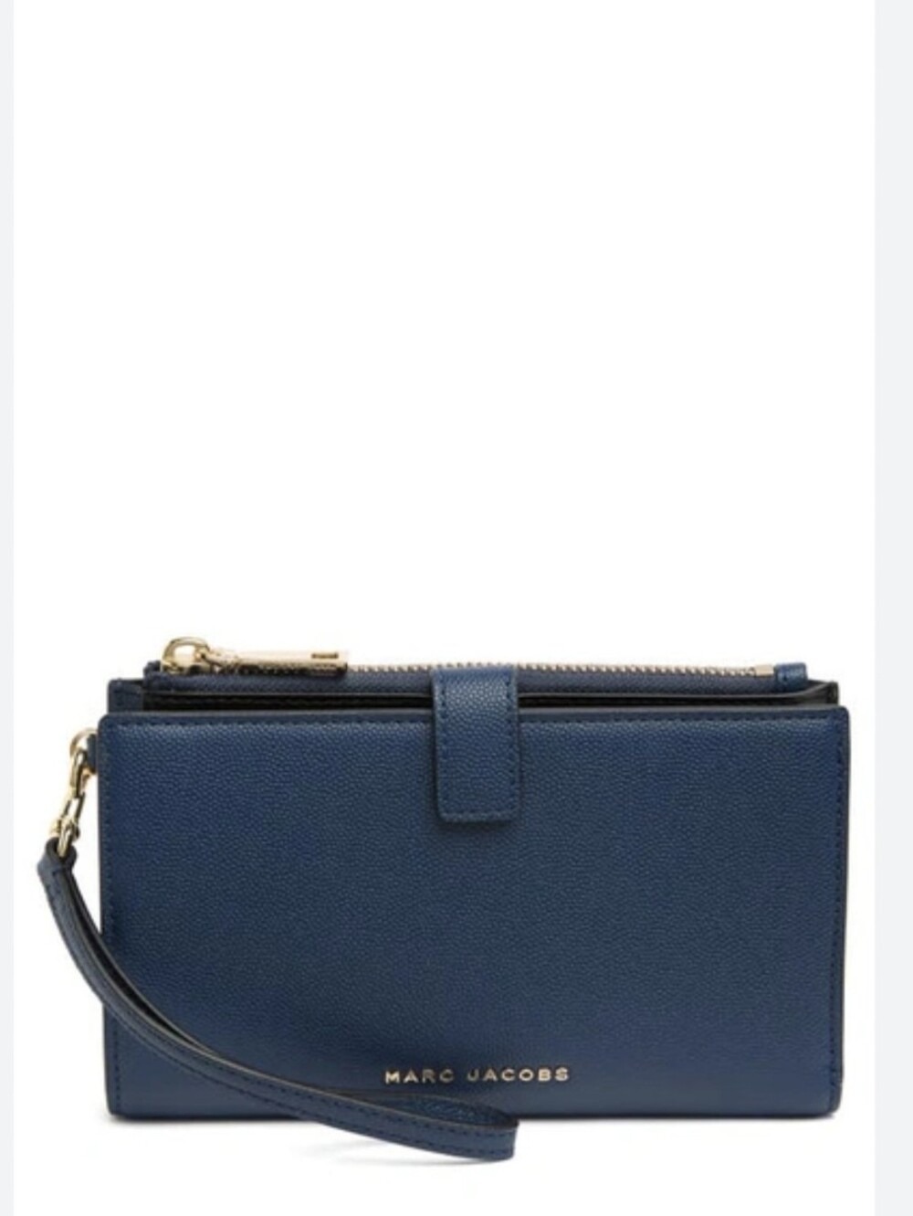 NEW Marc Jacobs BRB Leather Navy Blue Phone Wristlet Wallet Textured